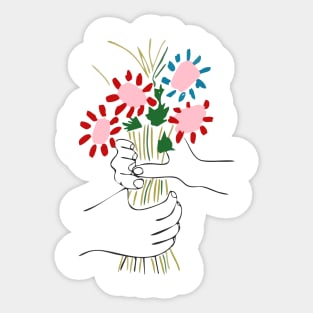 Flowers Picasso Pink Sticker